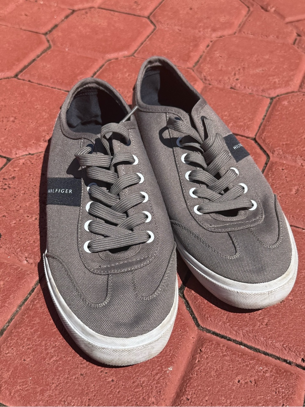 Tommy Hilfiger Men's Taupe Canvas Lace-Up Sneakers